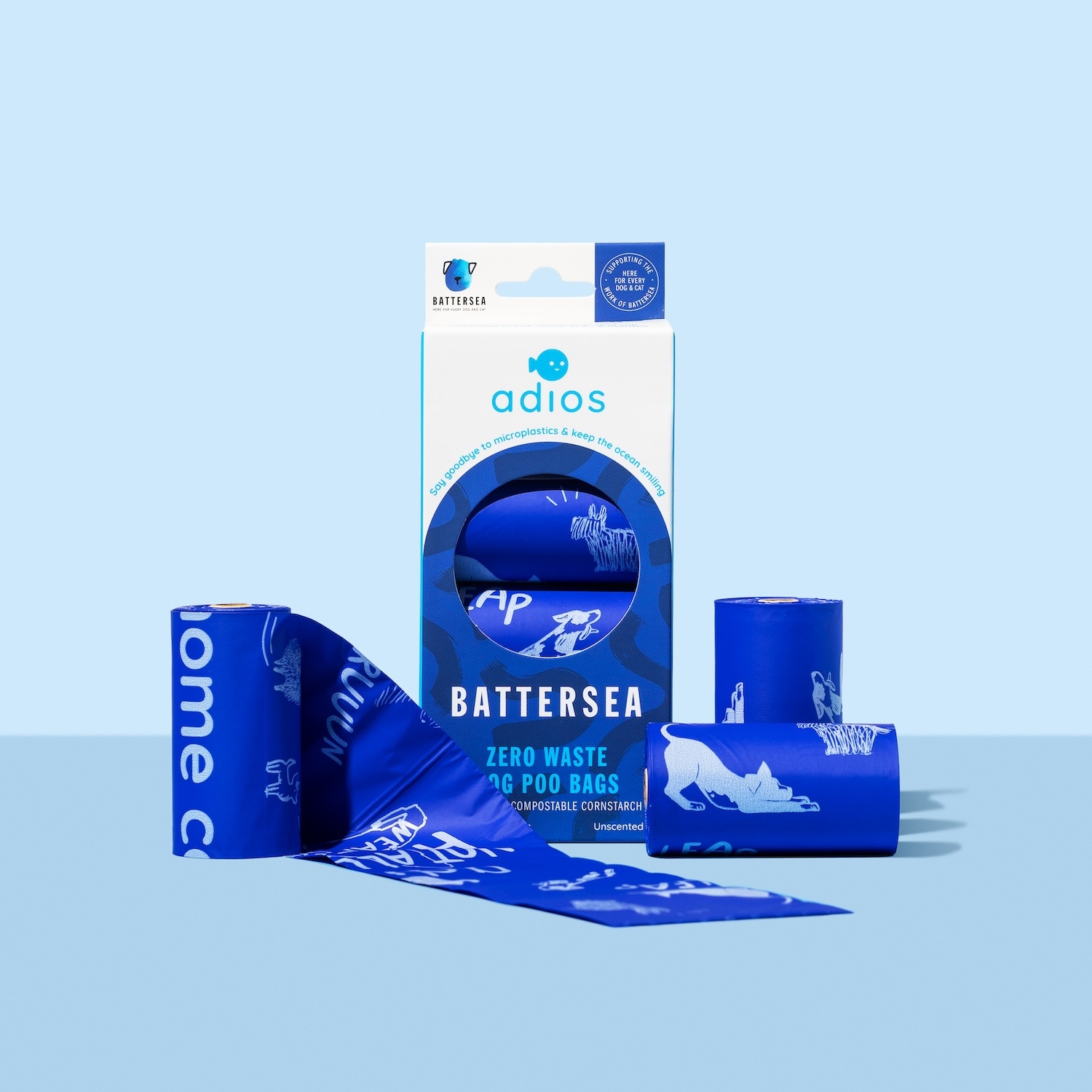 : Compostable Dog Poo Bags - Without Handles - 4 Rolls (48 Bags) - Battersea Edition 