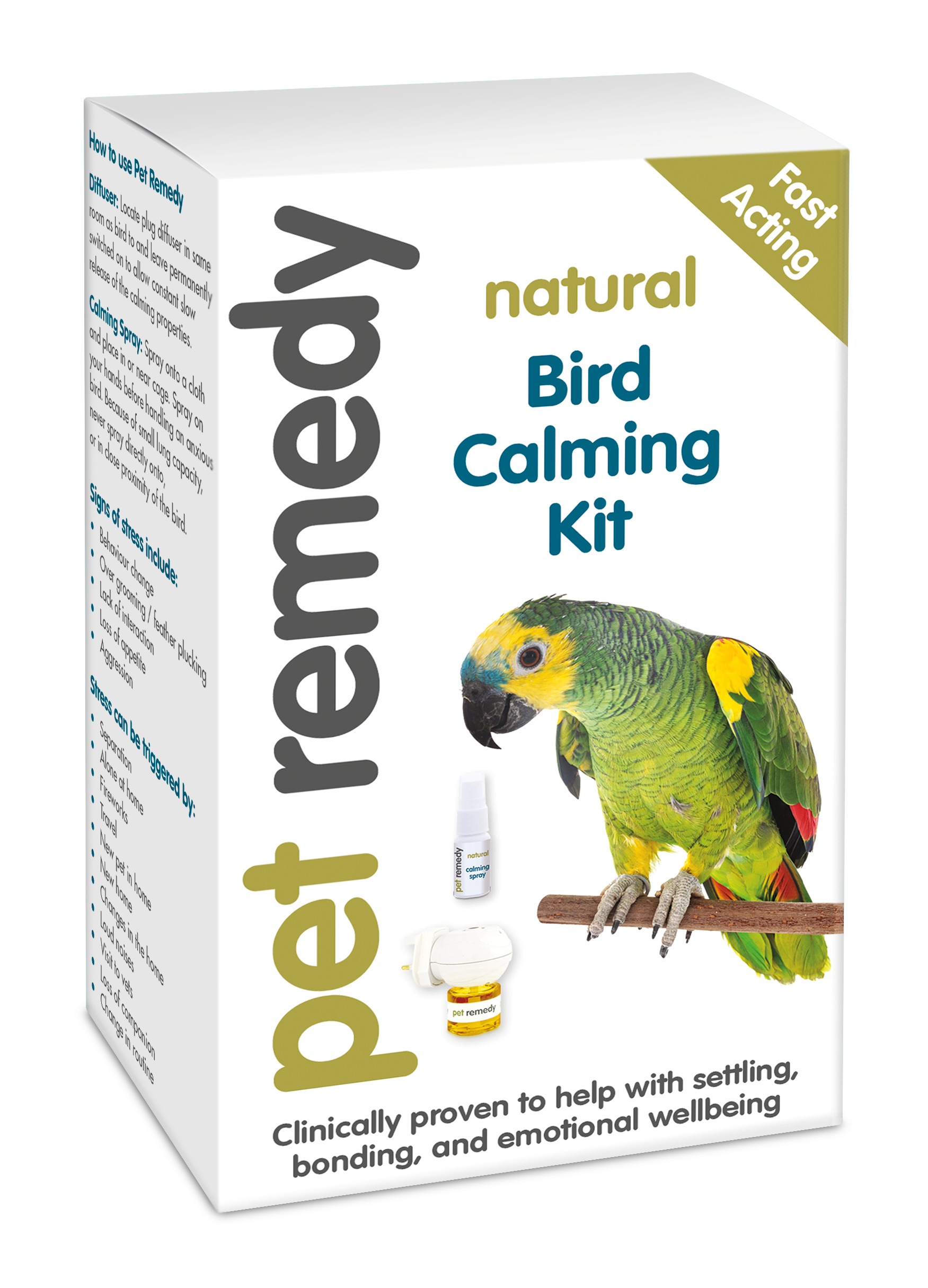 Pet Remedy natural plant based fast acting Bird calming and emotional wellbeing kit