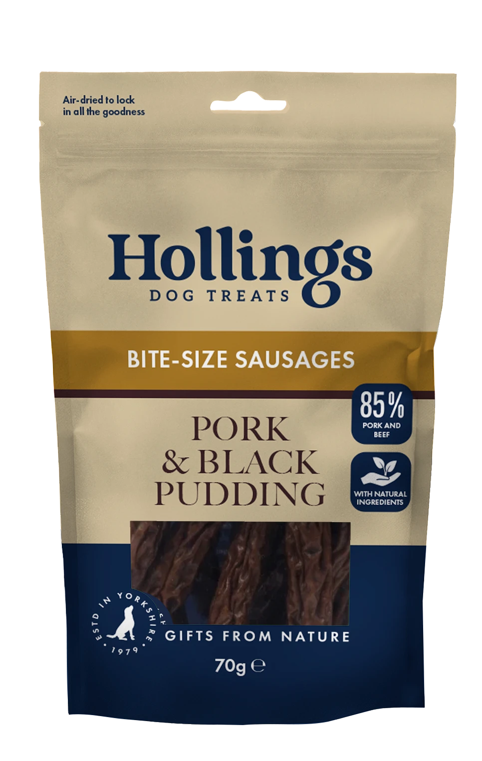 Hollings Pork & Black Pudding Bite-Size Gourmet Sausages - 70g 