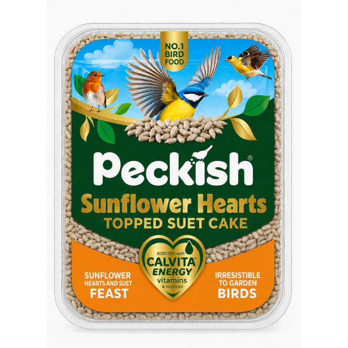 Peckish Sunflower Hearts Topped Suet Cake