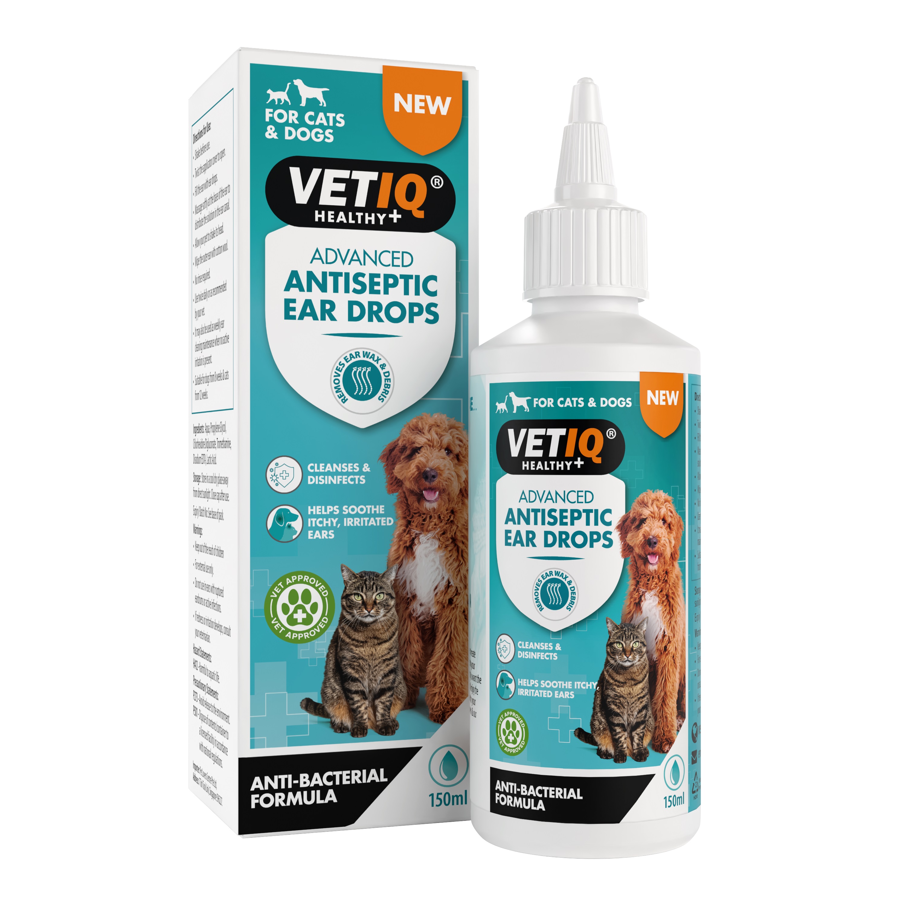 VETIQ Advanced Antiseptic Ear Drops 150ml