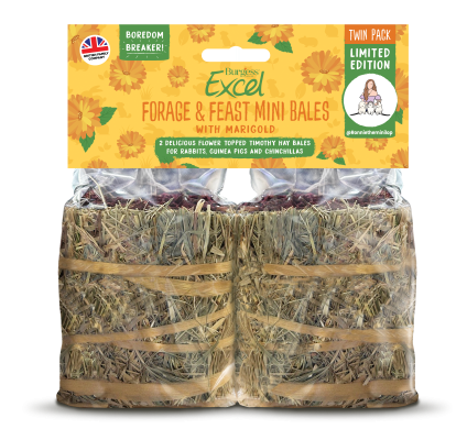 Excel Forage & Feast Mini Bale with Marigold Twin Pack