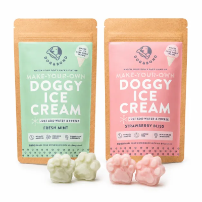Doggy Ice Cream Mix: Fresh Mint & Strawberry Bliss