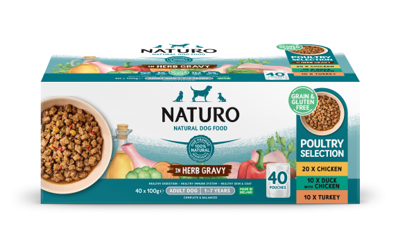Adult Poultry Selection in Herb Gravy - Grain & Gluten Free Dog Food | 100g Pouches x 40