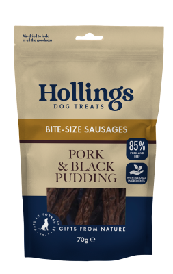 Hollings Pork & Black Pudding Bite-Size Gourmet Sausages - 70g 