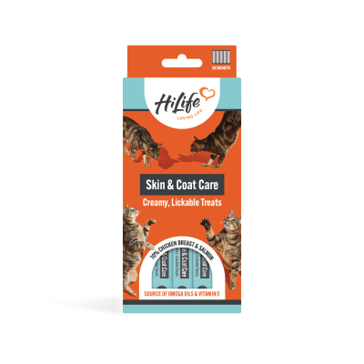 HiLife Cat Skin & Coat Care Lickable Treats - 5 Pack 