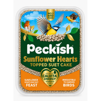 Peckish Sunflower Hearts Topped Suet Cake