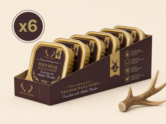 Wild Antler Premium Wet Puppy Food – Wild Boar, Duck & Venison 