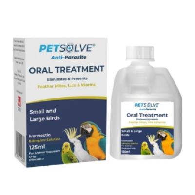 Petsolve oral anti-parasite treatment for small & large birds